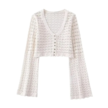 Women's hollow knitted cardigan